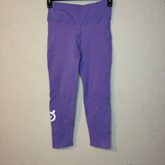 NUX Pants - Nux Active Women Purple Seamless High Waist Cropped Leggings Size Medium Ribbed